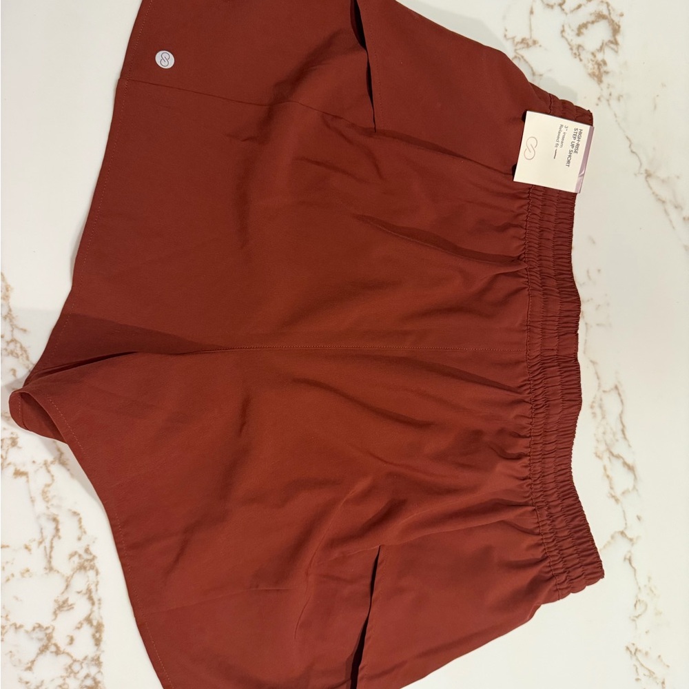 CALIA Women’s High-Rise Step Up Shorts Small Red Brown Athletic NWT - Picture 3 of 6